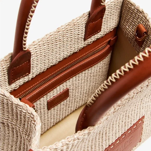 Versace Barocco Athena Woven Raffia tote bag